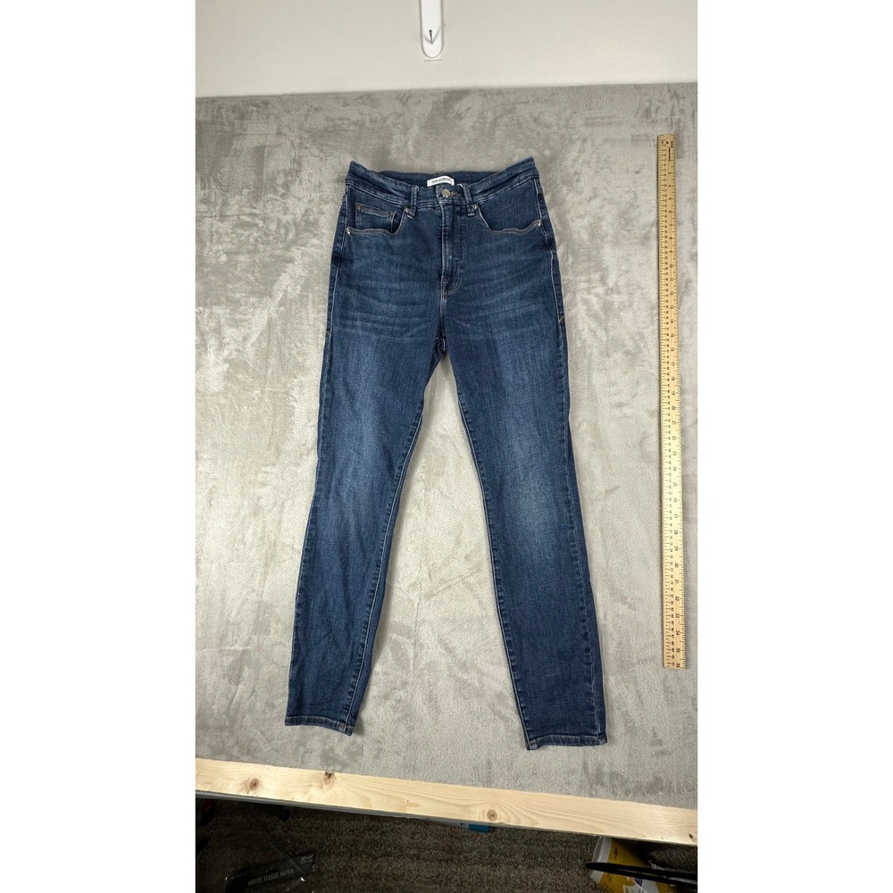 Good American Good Legs Skinny Jeans size 8/29 High Rise Distressed Blue Denim